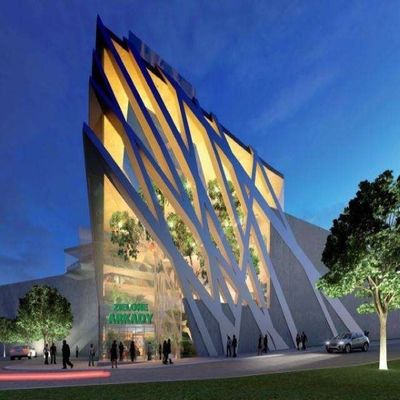 OEM / ODM Long Span Steel Structure Shopping Mall سوبر ماركت