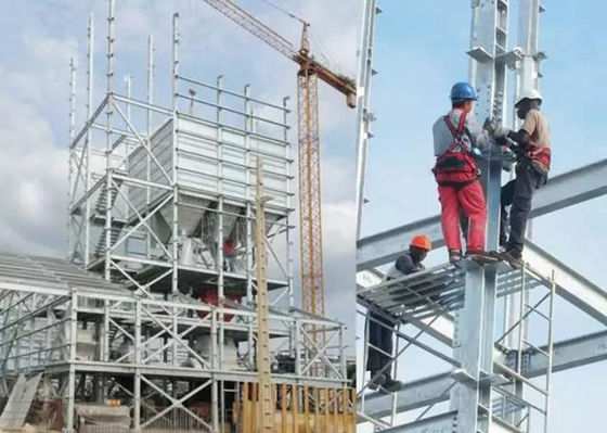 ورشة عمل الهياكل الفولاذية المجلفنة الإطار الصلب الجاهزة GB الصناعية