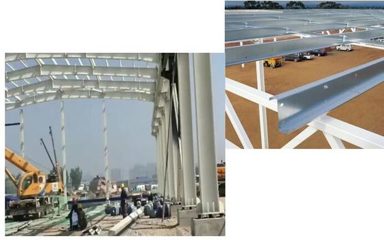 العزل الاختياري الهيكل الفولاذي مستودع مع حائط ورق الفولاذ الملون