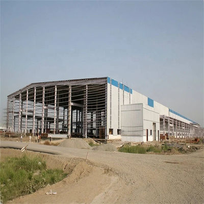 Q355B/ Q235B مستودع معدني من الصلب يحتوي على أعمدة قسم H مطاطية ساخنة