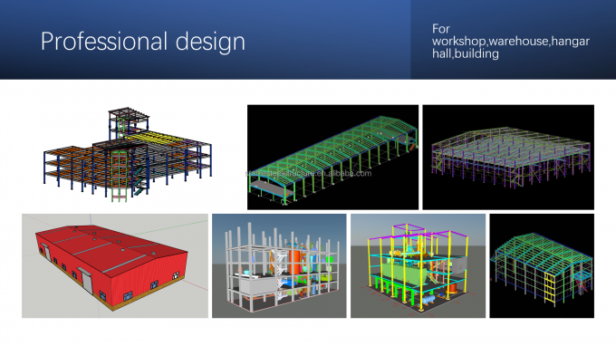مباني مستودعات معدنية مسبقة الصنع على شكل شبكة تمتد على ISO9001 1