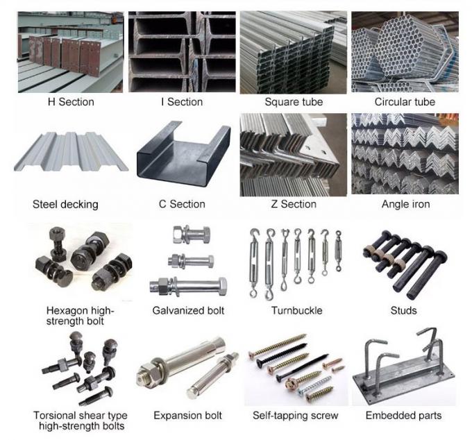 40 * 100 هيكل فولاذي شبكي بناء مستودع مزايا منخفضة التكلفة 5