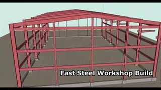 ورشة عمل مبنية بمواد الهيكل الفولاذي